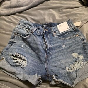 Aeropostale Light Blue Ripped Jean Shorts